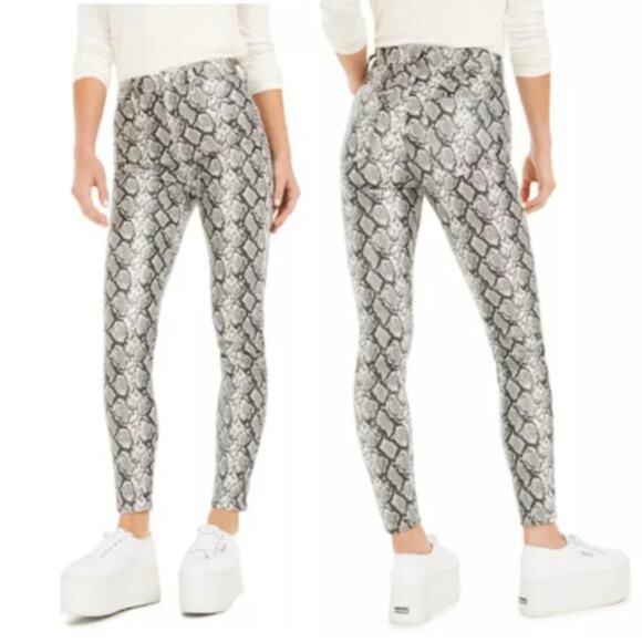 Kendall + Kylie Snake Embossed Faux Leather Pants - Picture 1 of 6